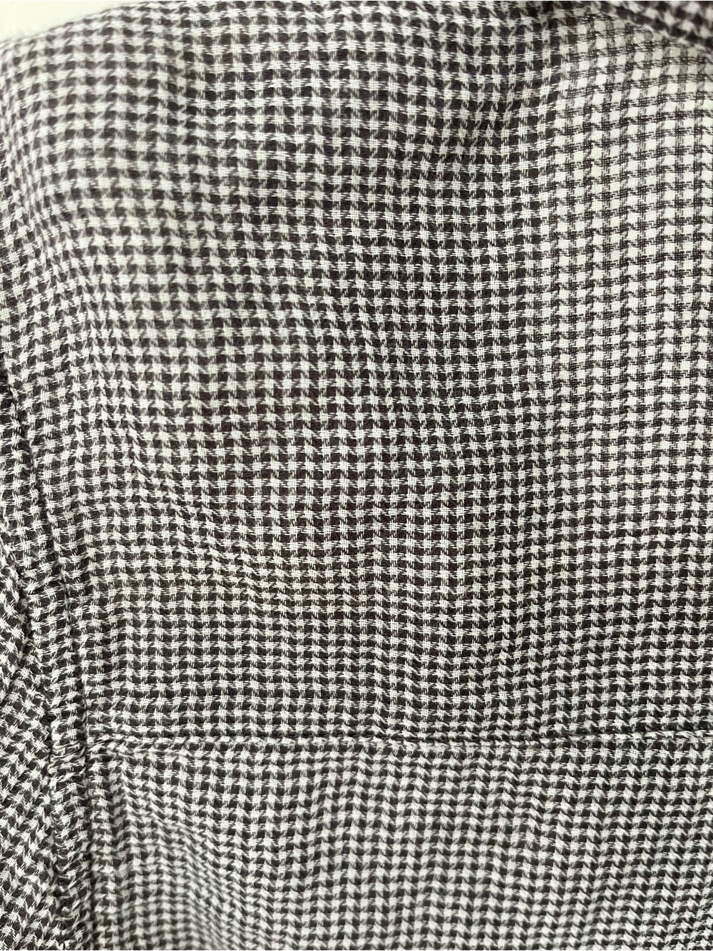 Joie Cotton Voile Houndstooth Button-Front Gray and White Check Blouse - Picture 5 of 7